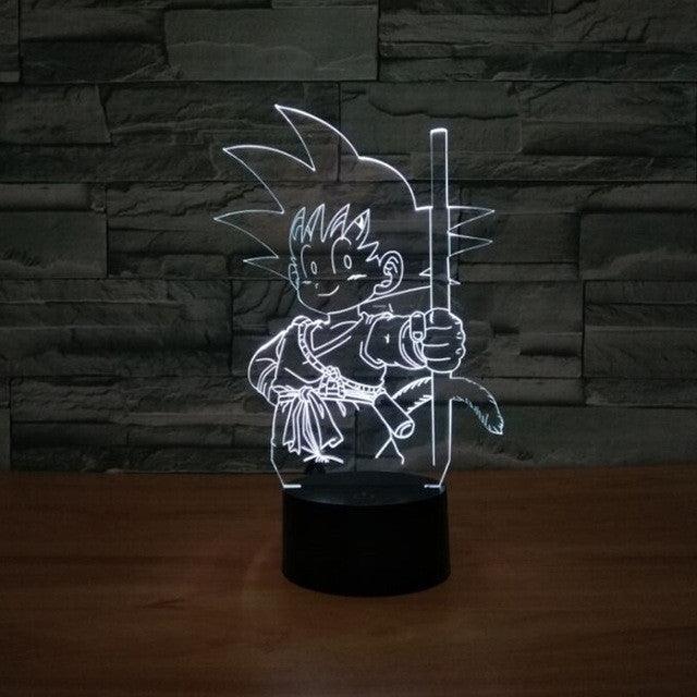 Dragon Ball Z Inspired Kid Goku 3D Optical Illusion Lamp - 3D Optical Lamp