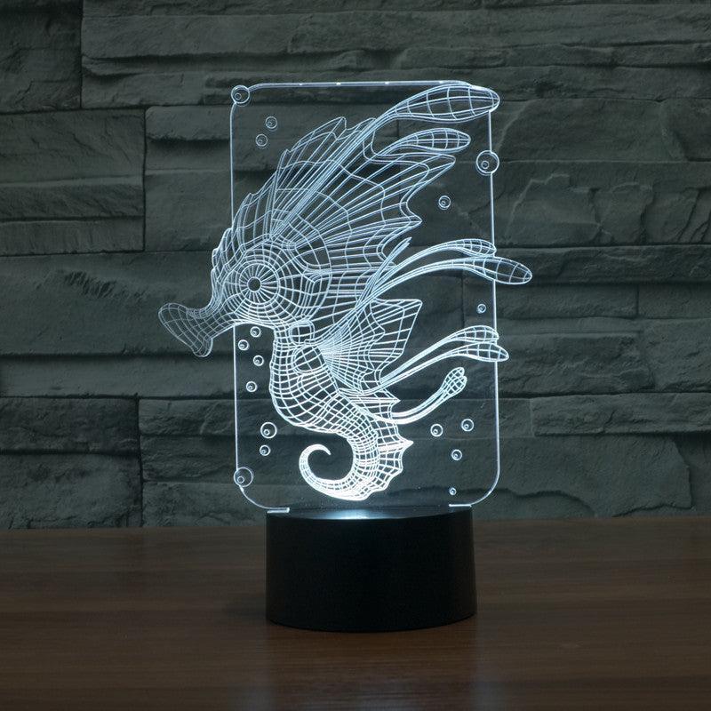 Elegant Sea Horse Lamp-3D Optical Lamp