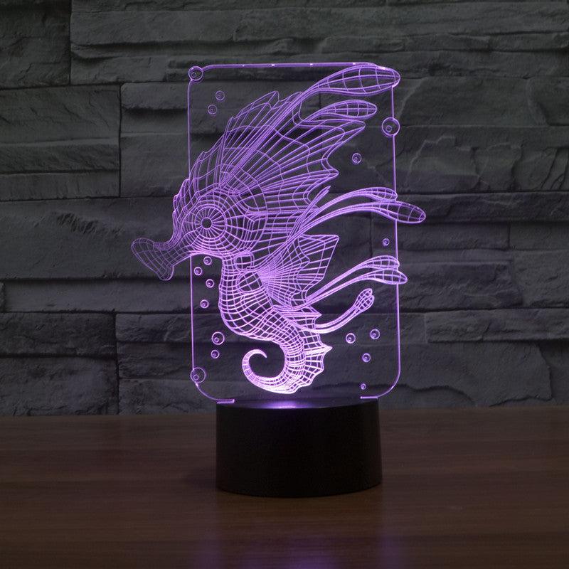 Elegant Sea Horse Lamp-3D Optical Lamp