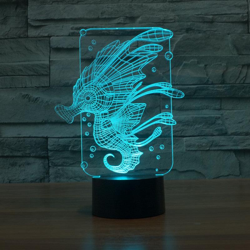 Elegant Sea Horse Lamp-3D Optical Lamp
