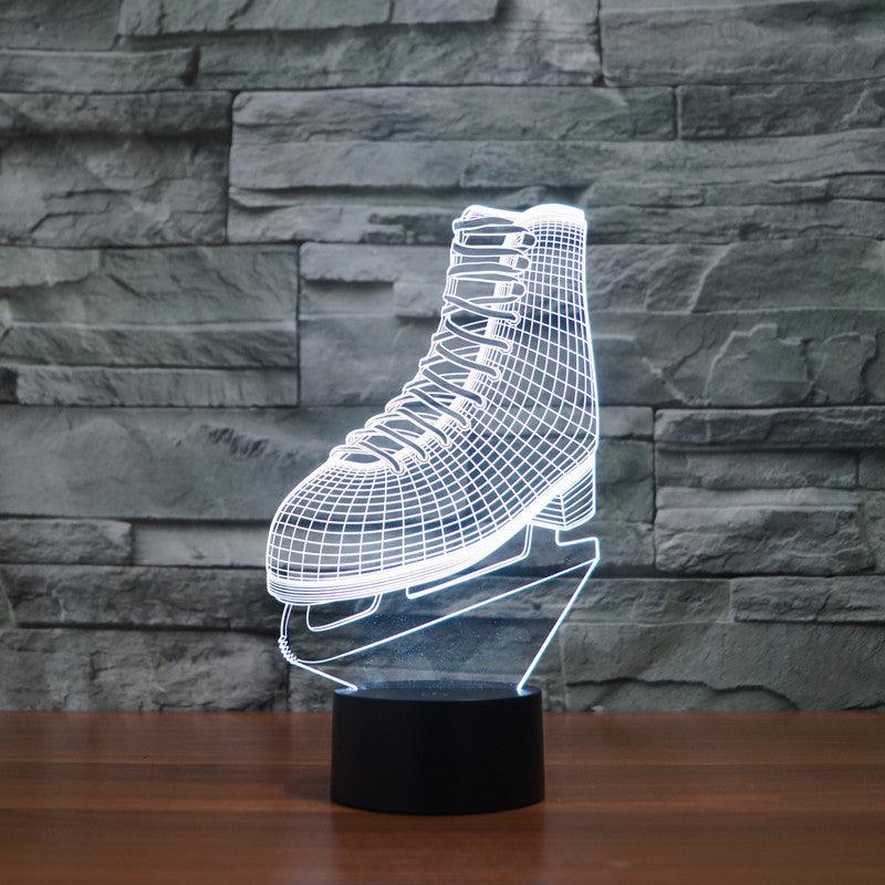 Realistic Ice Skate 3D Optical Illusion Lamp - 3D Optical Lamp