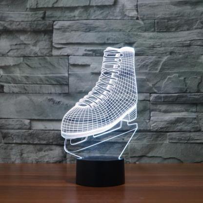 Realistic Ice Skate 3D Optical Illusion Lamp - 3D Optical Lamp