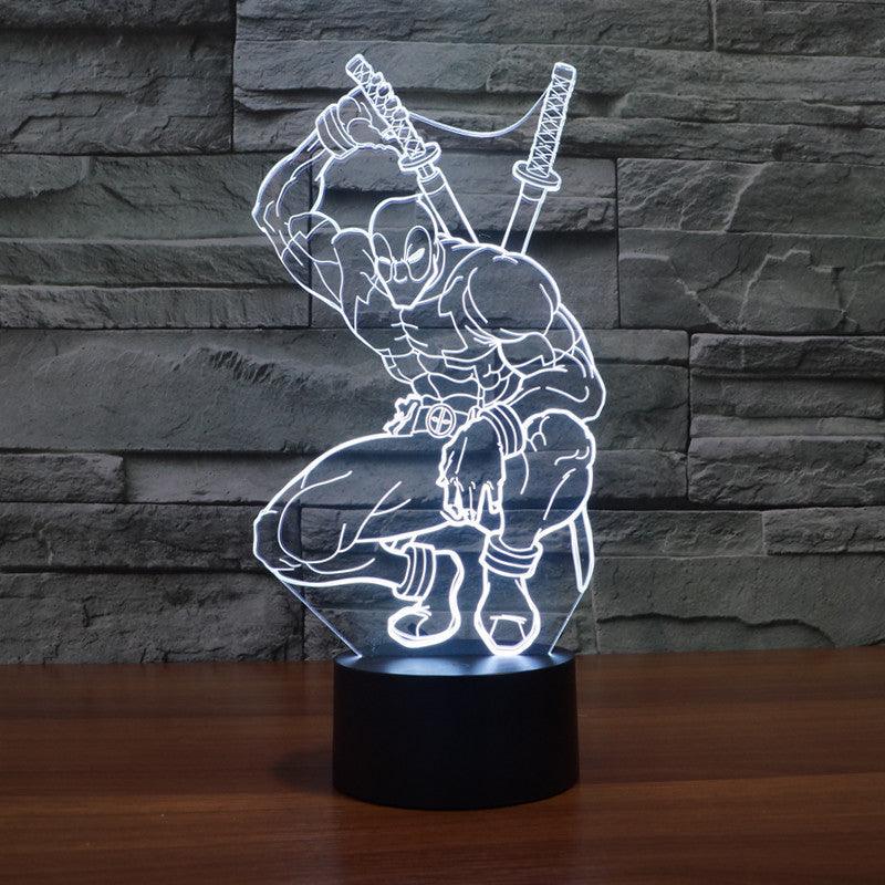 Deadpool Squatting 3D Lamp-3D Optical Lamp