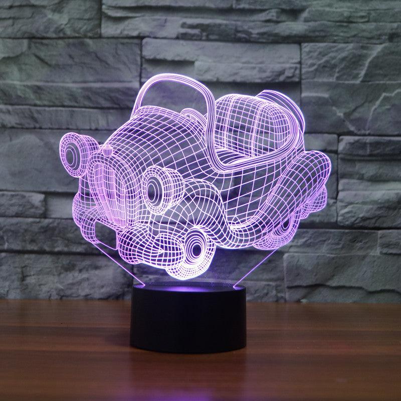 Cartoon Car Illusion Lamp-3D Optical Lamp