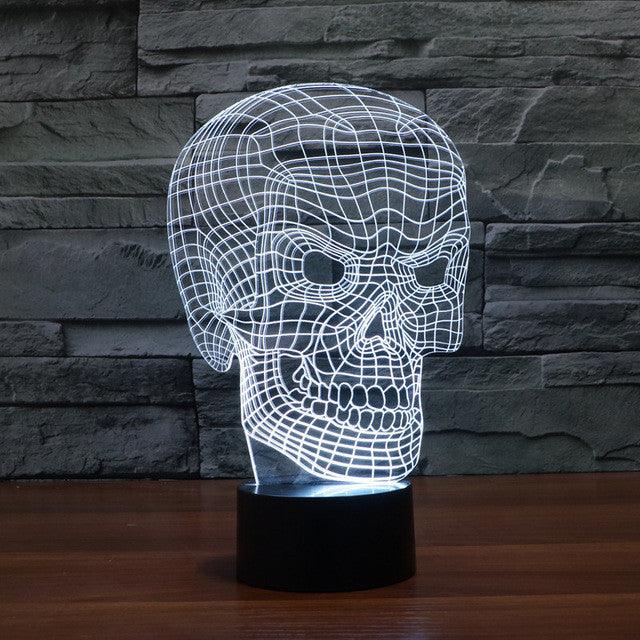 Realistic Angry Skull 3D Optical Illusion Lamp - 3D Optical Lamp