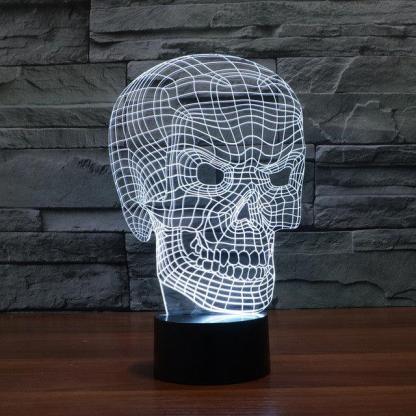 Realistic Angry Skull 3D Optical Illusion Lamp - 3D Optical Lamp
