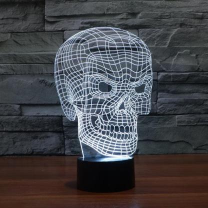 Realistic Angry Skull 3D Optical Illusion Lamp - 3D Optical Lamp