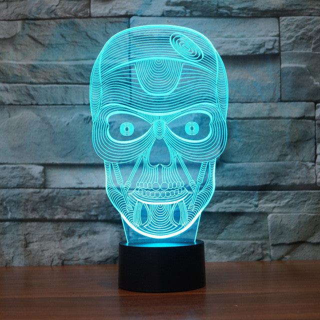 Realistic Glaring Skull 3D Optical Illusion Lamp - 3D Optical Lamp