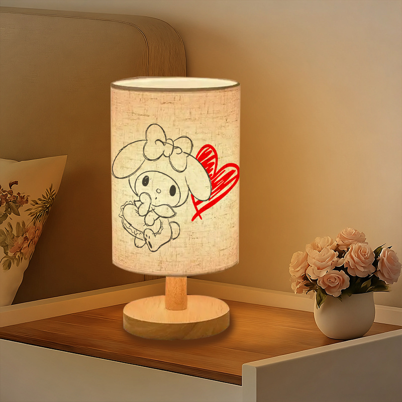 A Modern USB-powered Linen Table Lamp Featuring Creative Patterns