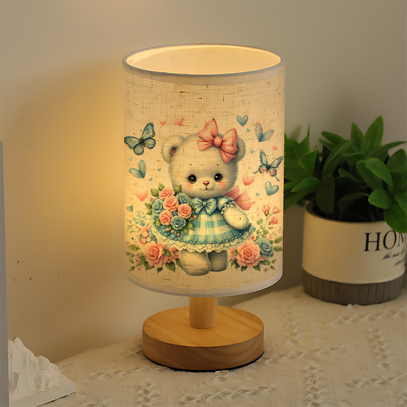 A modern USB-powered linen lamp with a unique design and exquisite pattern