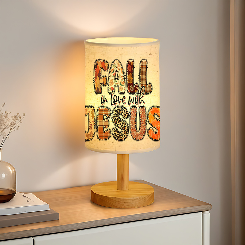 [Copy]Printed Ambiance Bedside Lamp, Nordic Wooden Color Table Lamp