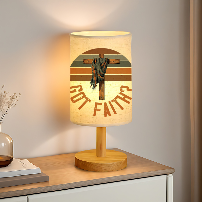 Modern USB-Powered Linen Table Lamp with Unique Design & Exquisite Patterns
