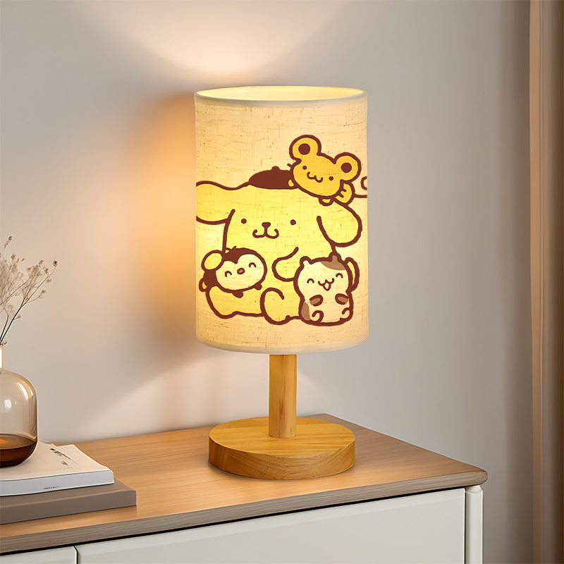 A Modern USB-powered Sanrio Linen Table Lamp Featuring Creative Sanrio Patterns