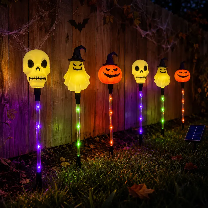 Pack Of 6 Waterproof Halloween Solar Path Lights Set