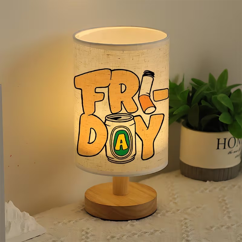 Vintage Cartoon Style Themed USB Powered Bedside Lamp