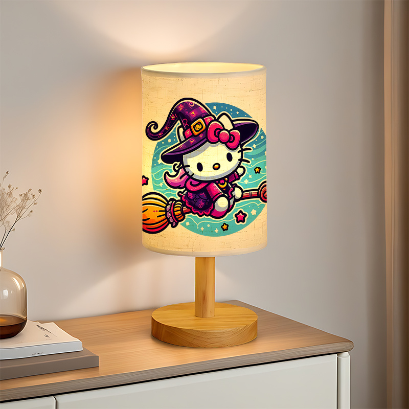A modern USB-powered linen lamp with a creative design with patterns
