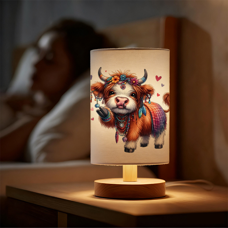 Modern USB Powered Linen Lamp with Unique Design and Exquisite Patterns