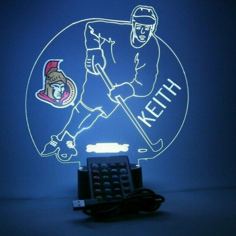 Personalized Ottawa Senators NHL Hockey Player Sports Fan Light Up Lamp