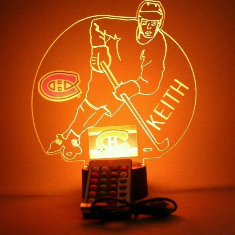 Montreal Canadiens Personalized Hockey Acrylic LED Lamp