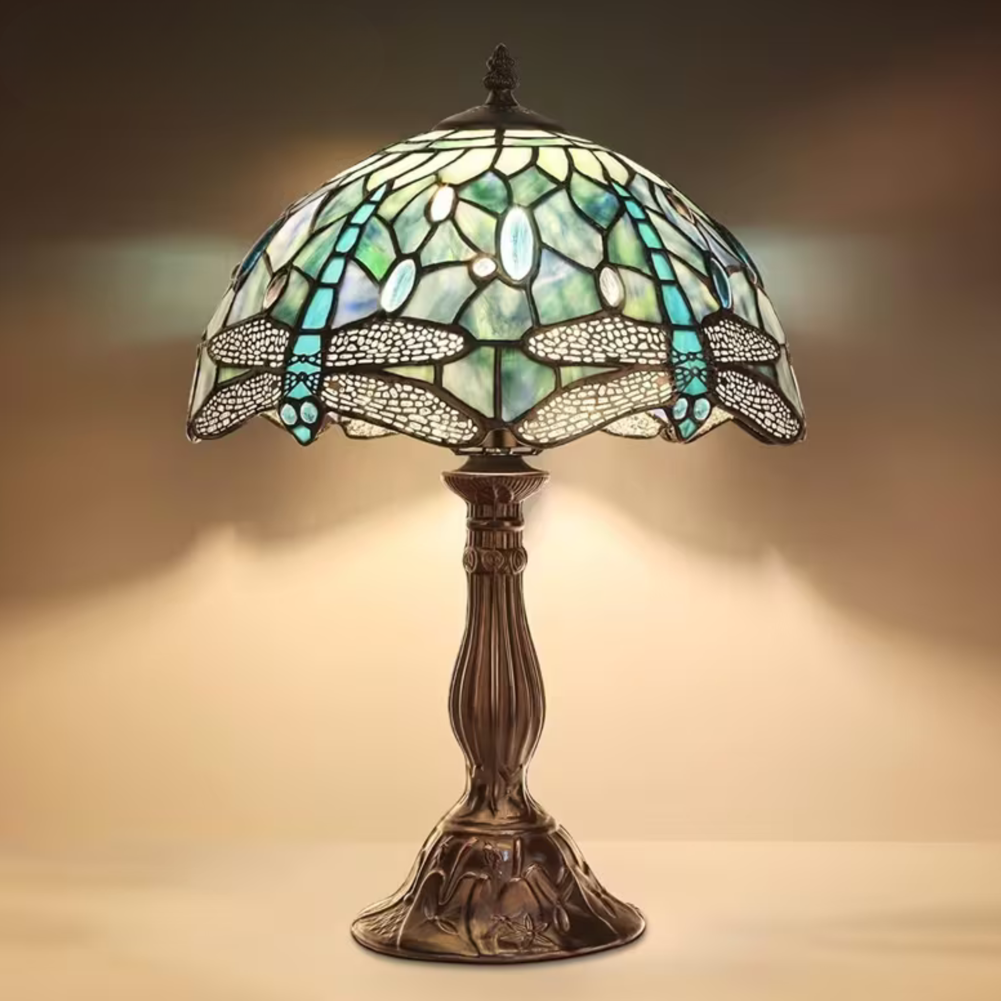 Tiffany Wisteria Stained Glass Table Lamp