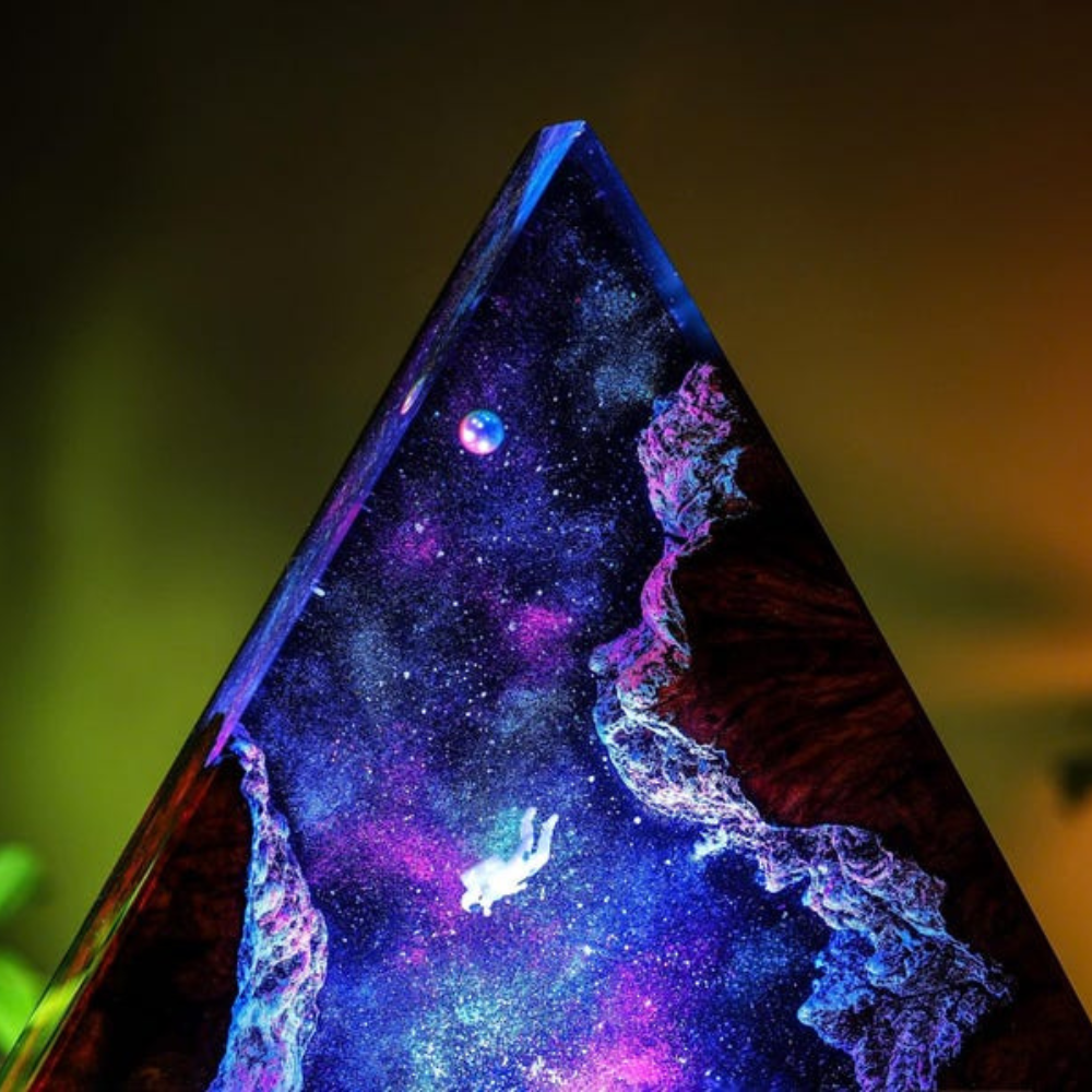 Astronaut Falling Galaxy Epoxy Night Light Decor