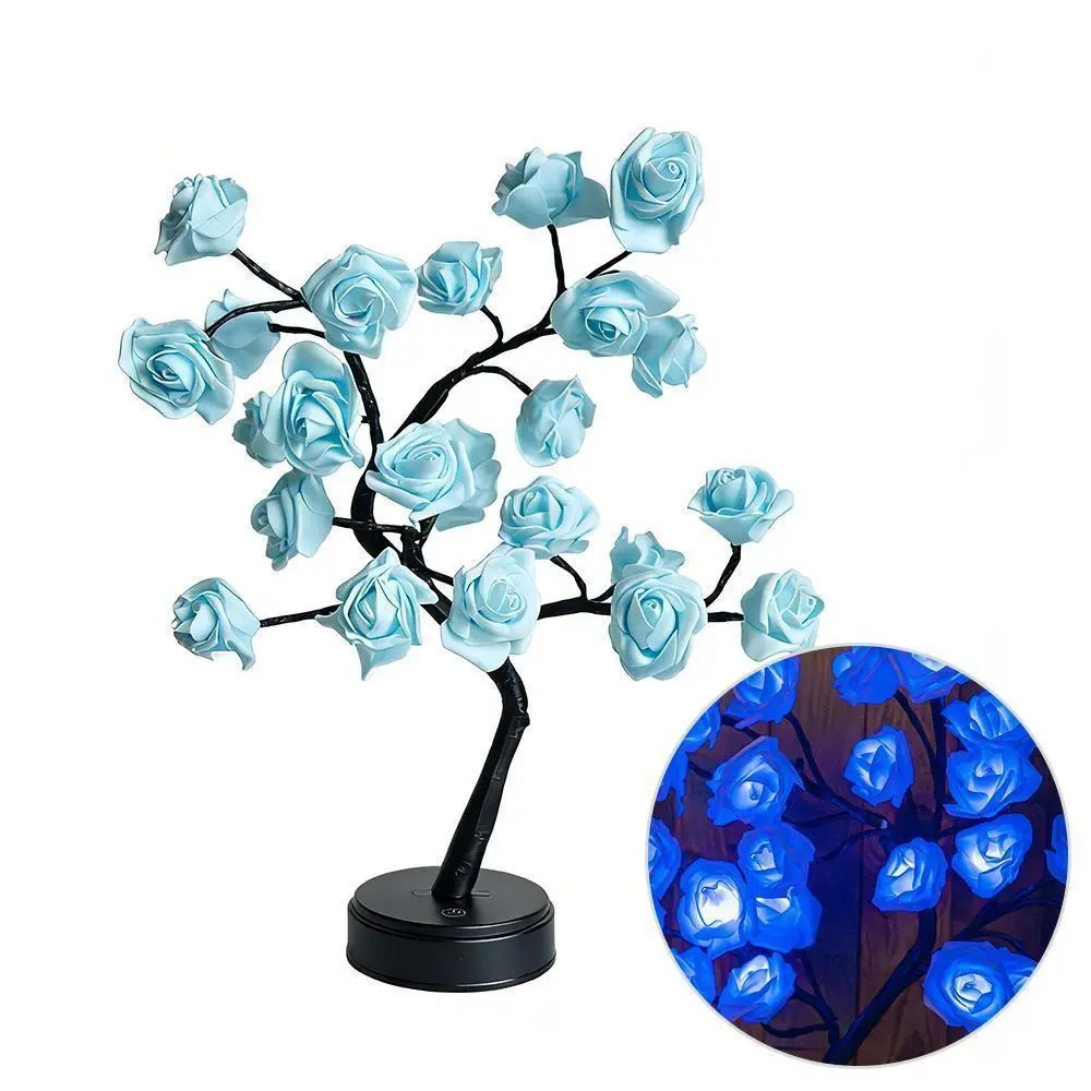 LED Rainbow Rose Flower Tree Lamp
