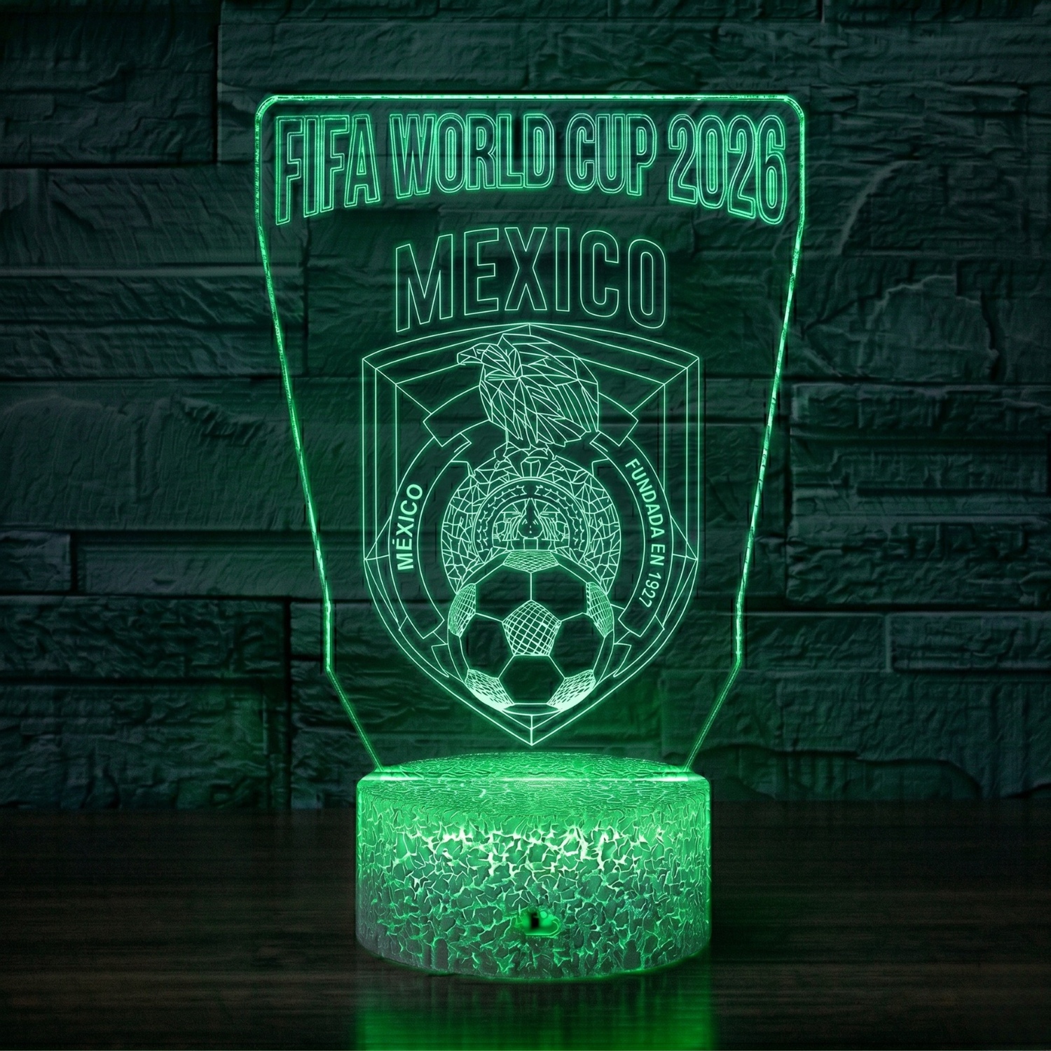 FIFA 2026 Mexico Soccer Sports Themed 3D Optical Lamp