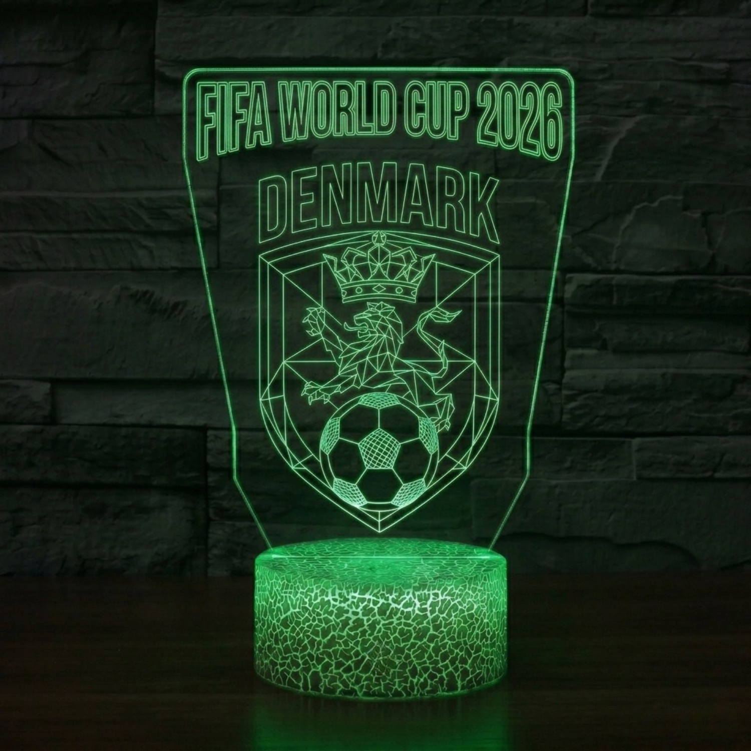 FIFA 2026 Denmark Soccer Sports Themed 3D Optical Lamp