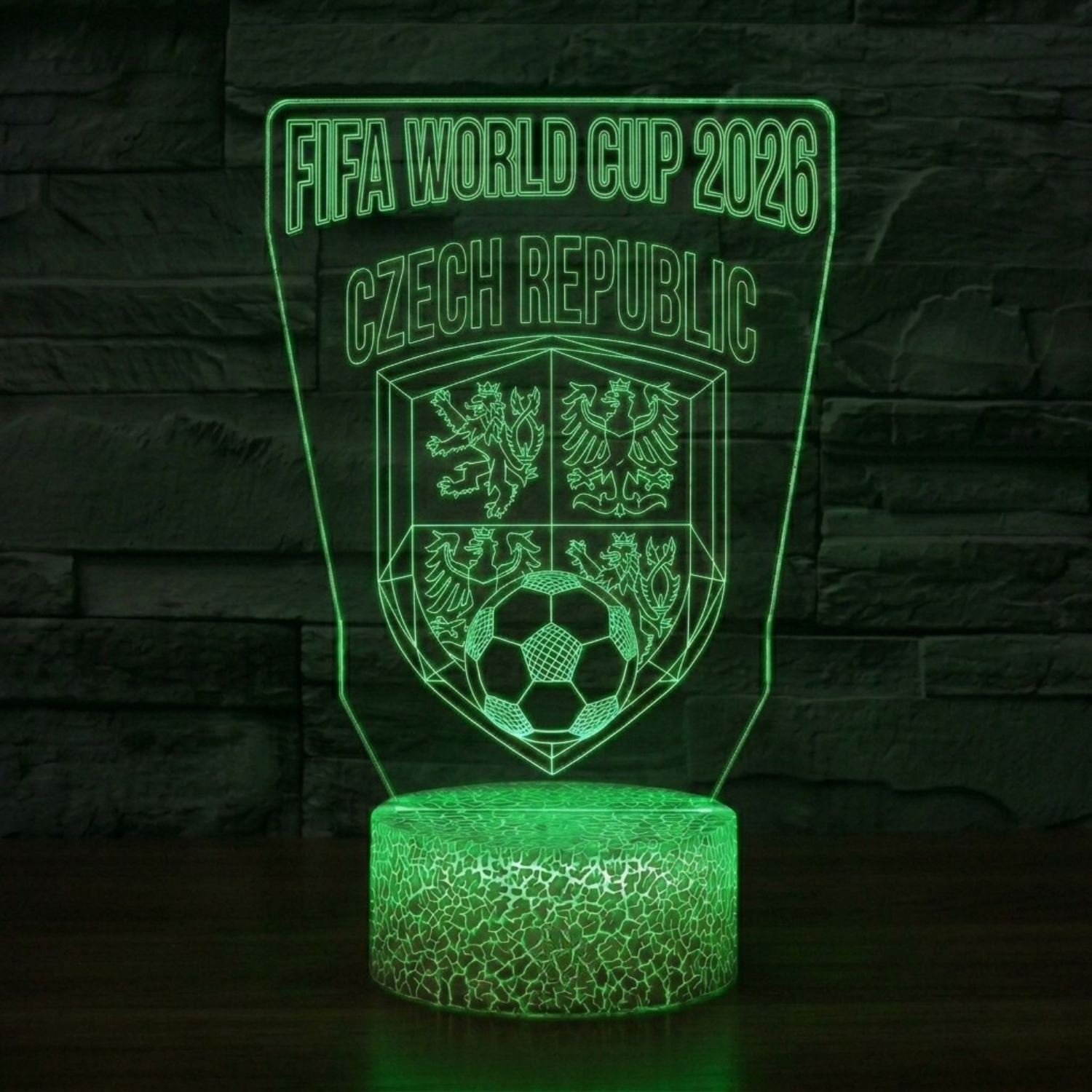 FIFA 2026 Czech Republic Soccer Sports Themed 3D Optical Lamp