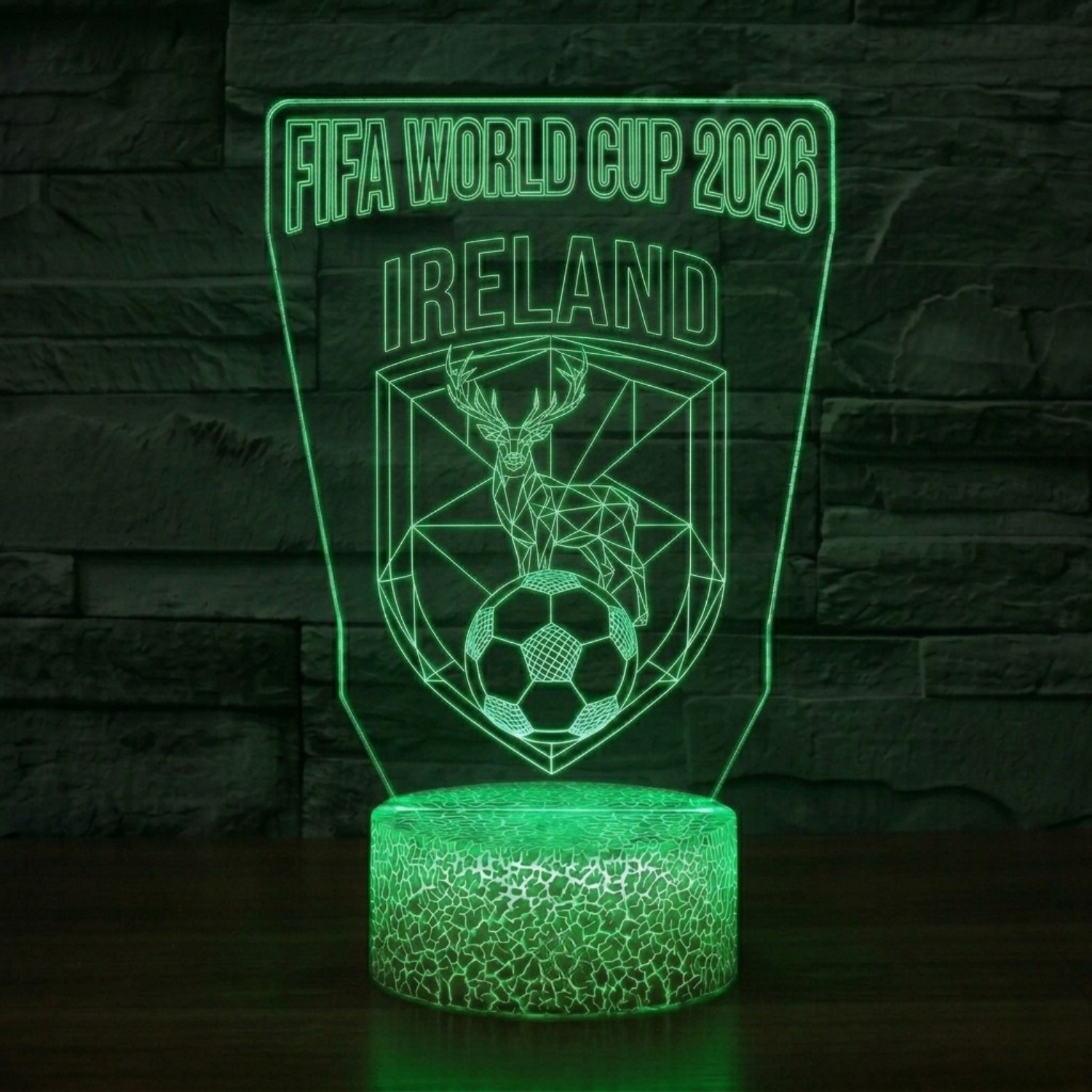 FIFA 2026 Ireland Soccer Sports Themed 3D Optical Lamp