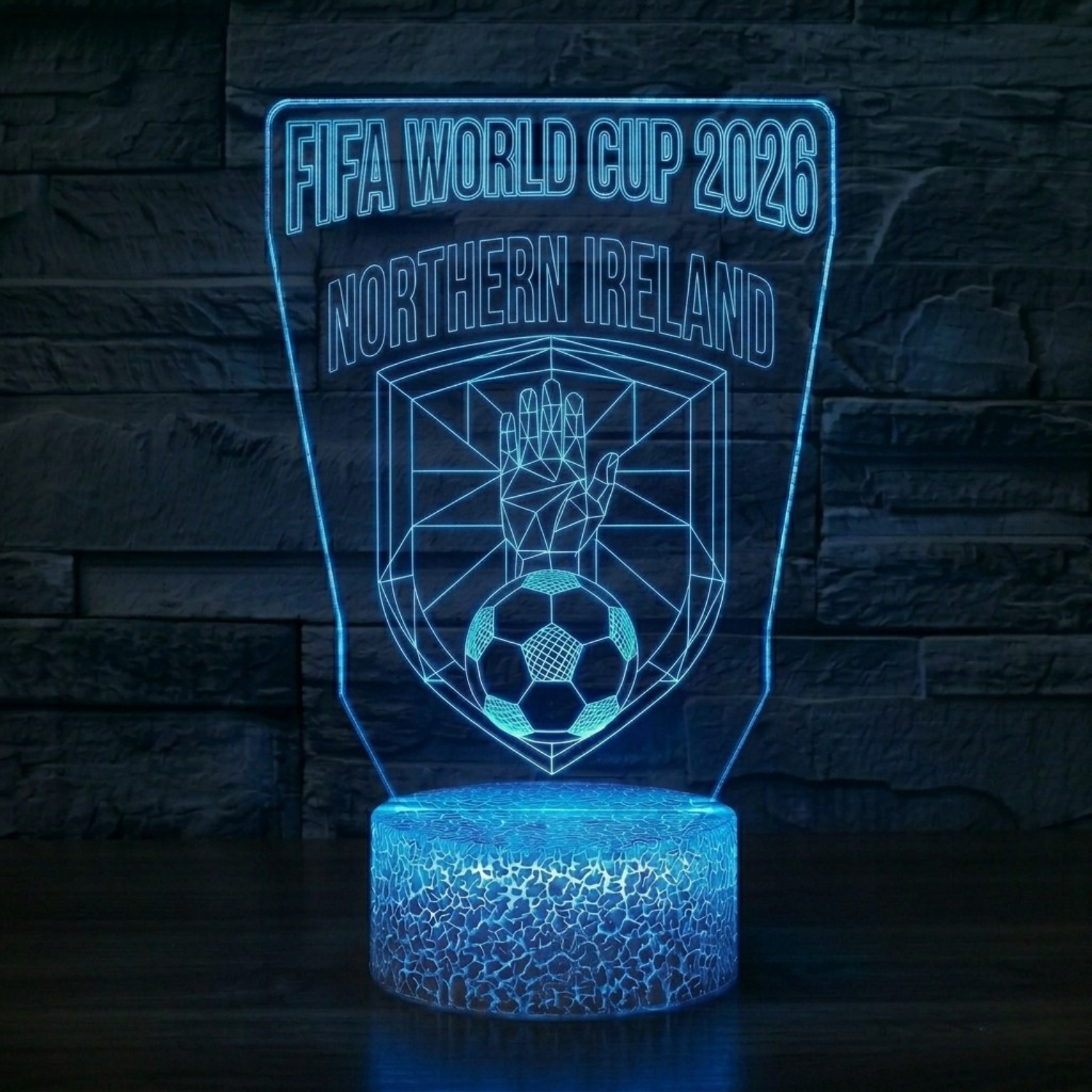 FIFA 2026 Northern Ireland Soccer Sports Themed 3D Optical Lamp