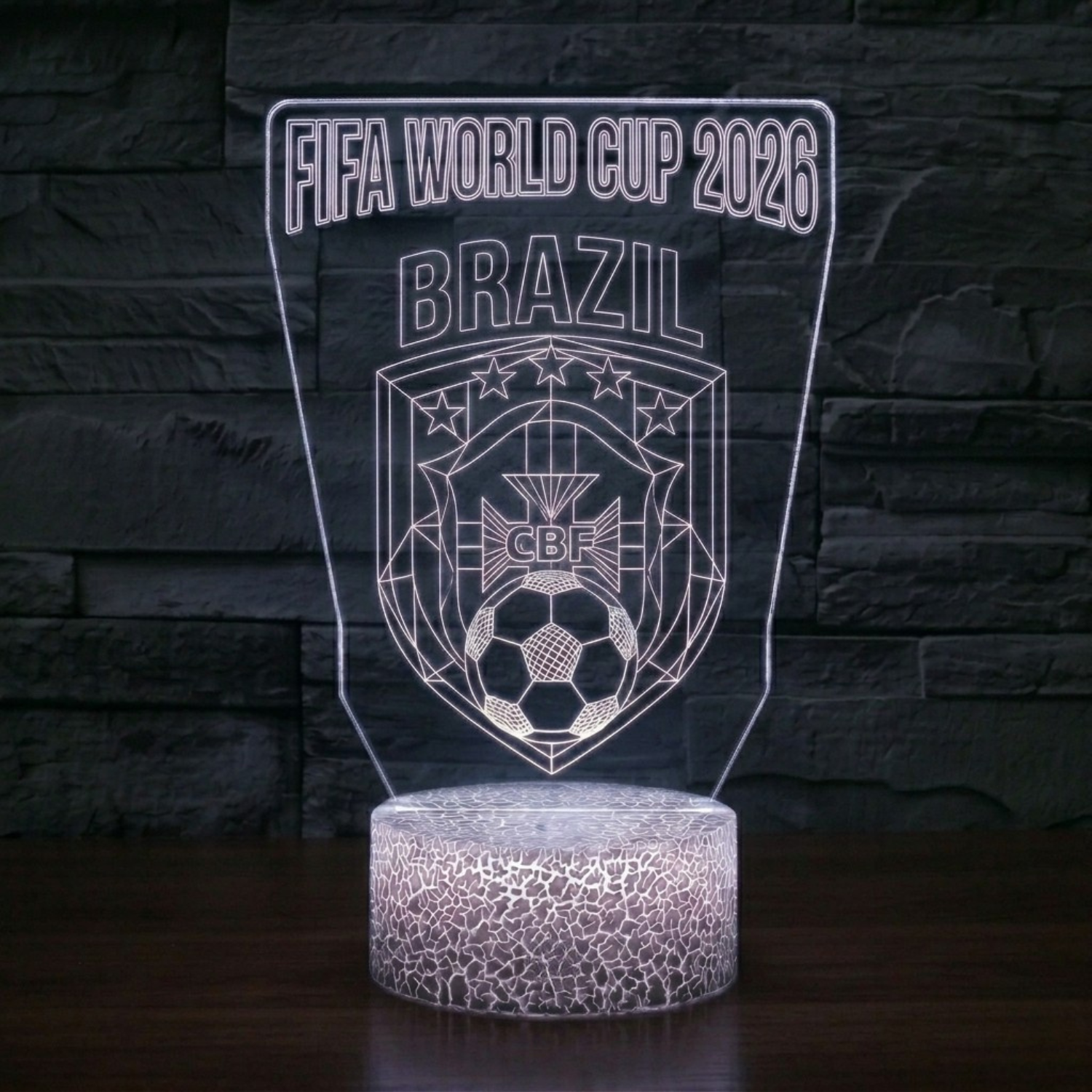 FIFA 2026 Brazil Soccer Sports Themed 3D Optical Lamp
