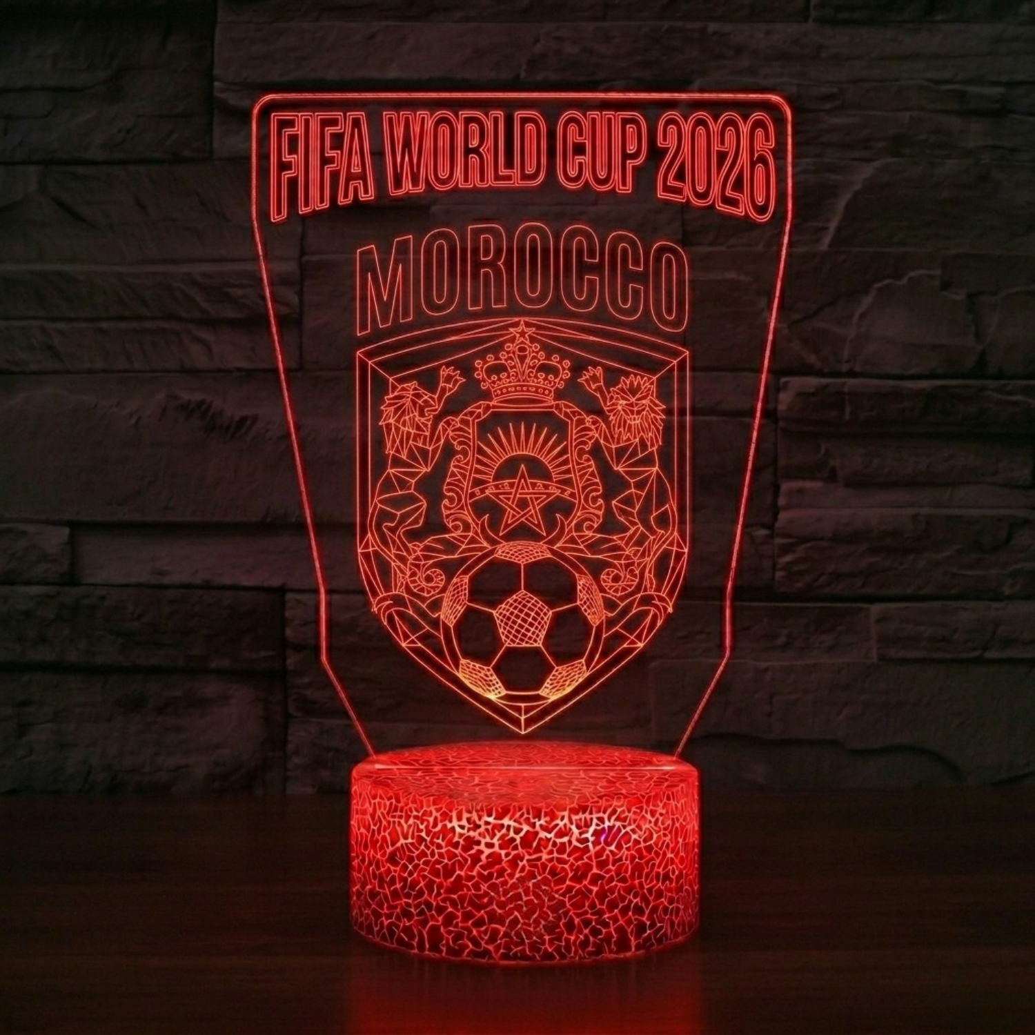 FIFA 2026 Morocco Soccer Sports Themed 3D Optical Lamp