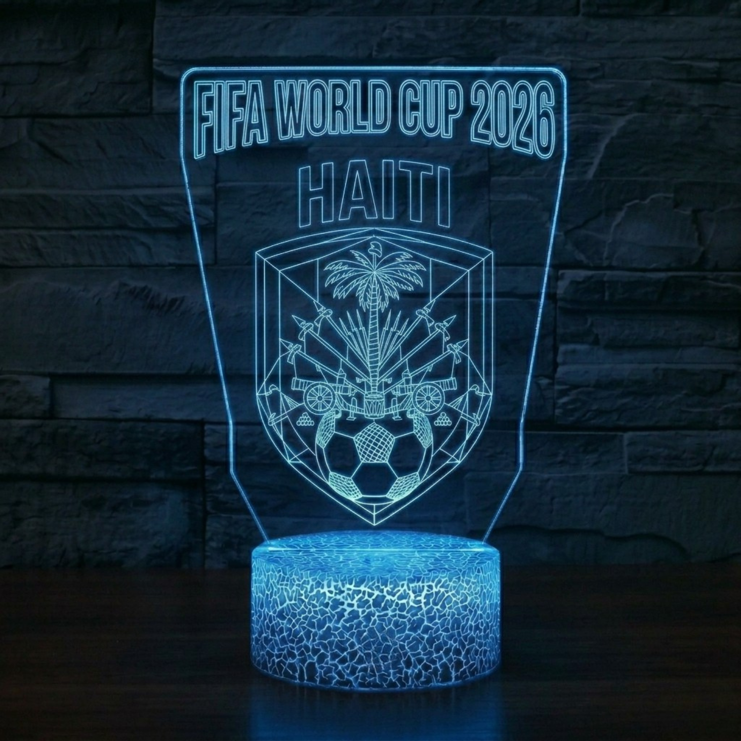 FIFA 2026 Haiti Soccer Sports Themed 3D Optical Lamp