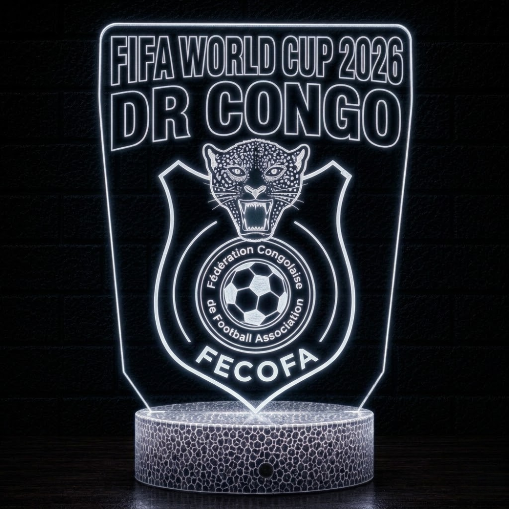 FIFA 2026 Democratic Republic Of The Congo Soccer Sports Themed 3D Optical Lamp
