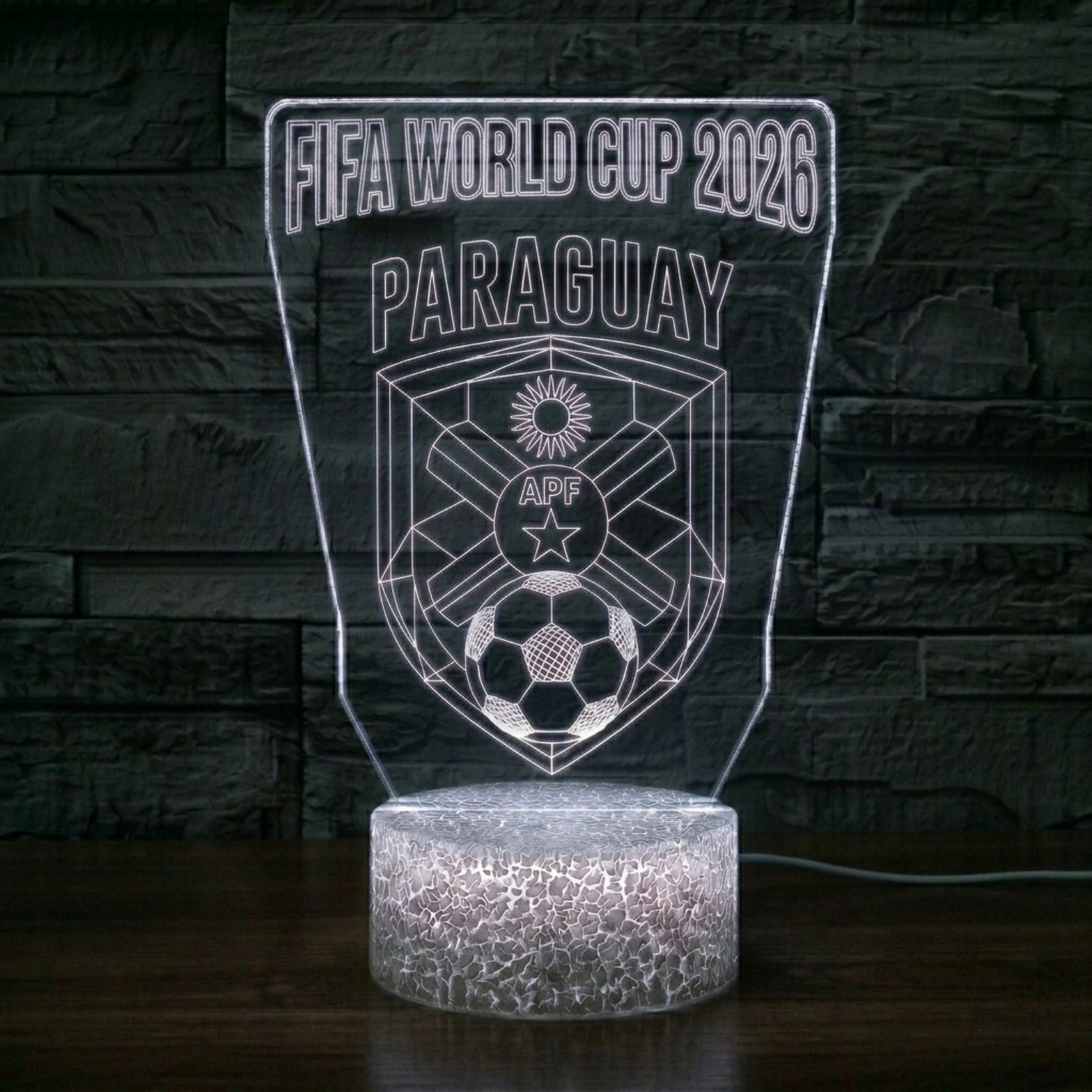 FIFA 2026 Paraguay Soccer Sports Themed 3D Optical Lamp