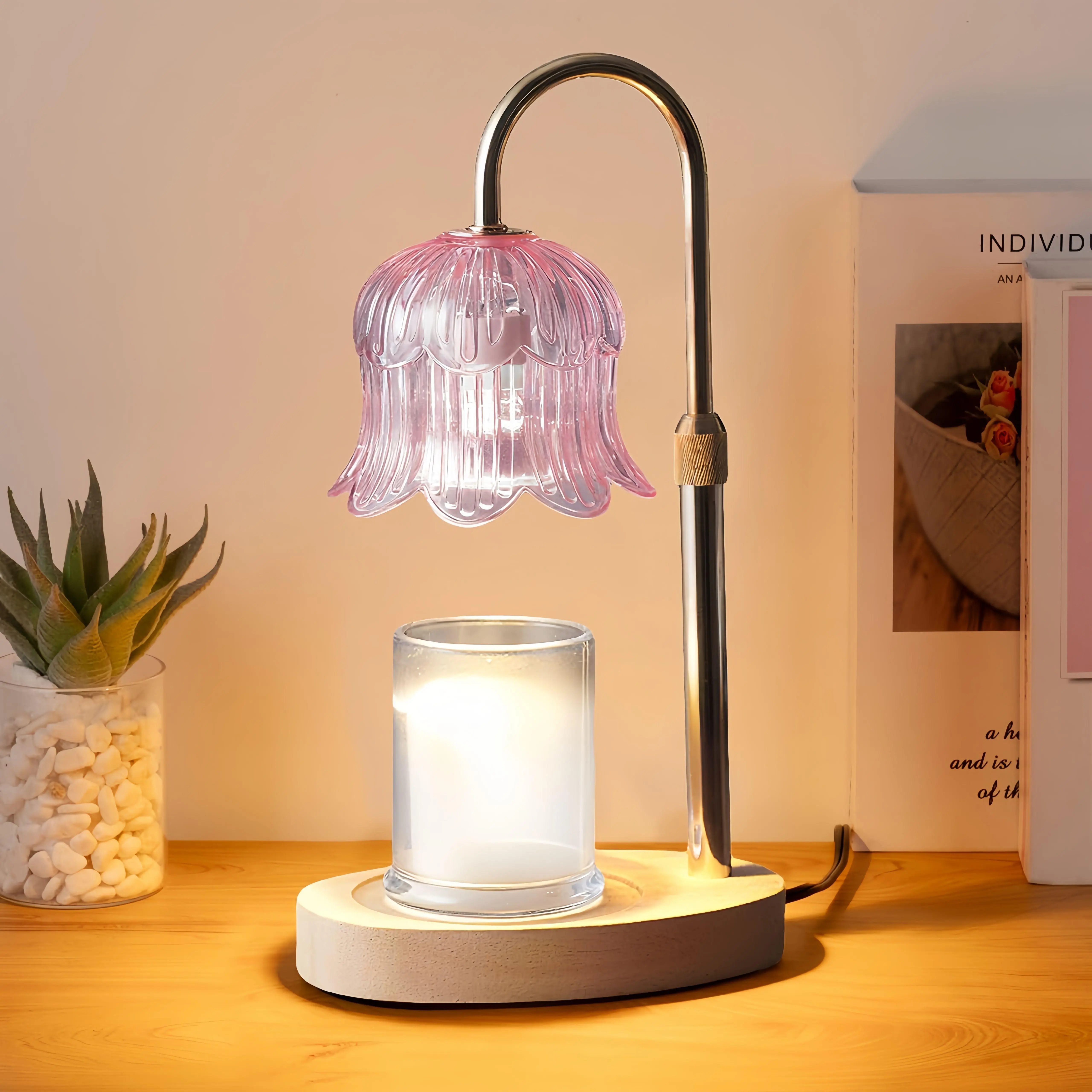 Metal Candle Warmer Lamp With Timer And Brightness Control
