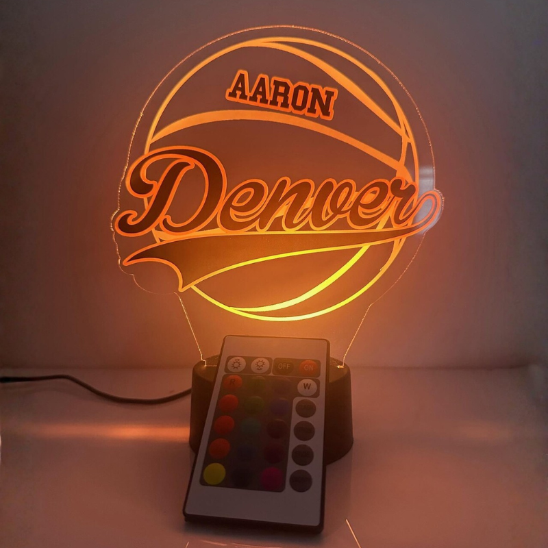 Denver Basketball Player Fan Sports Themed Ball Team Lamp
