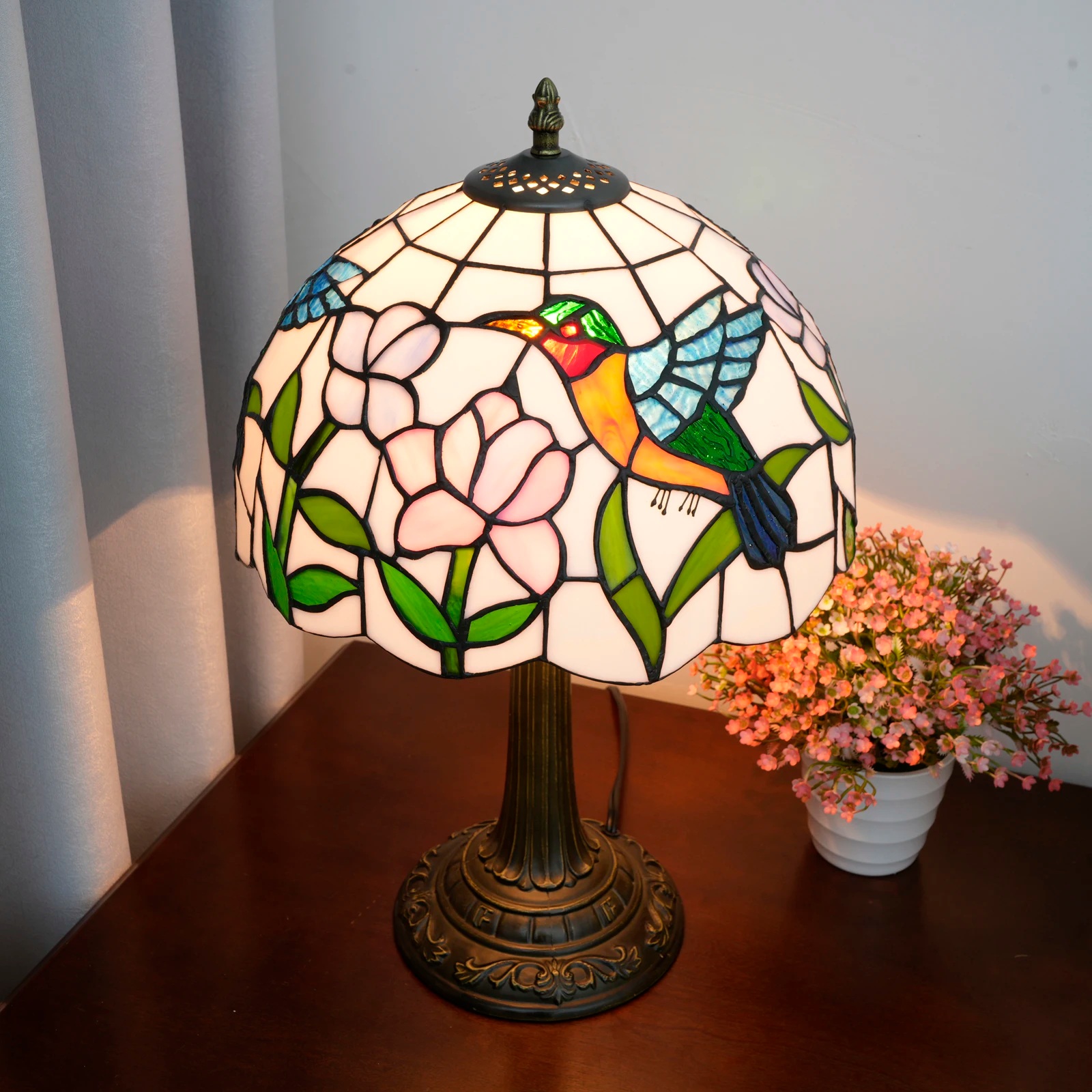 Hummingbird Flower Desk Lamp