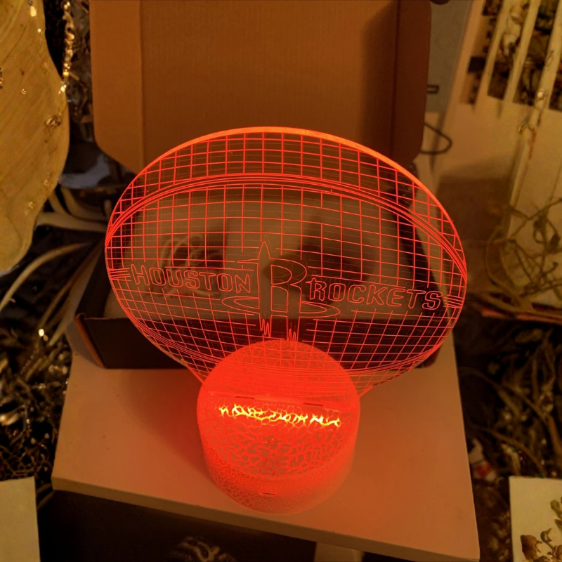 Houston Rockets Basketball 3D Lamp