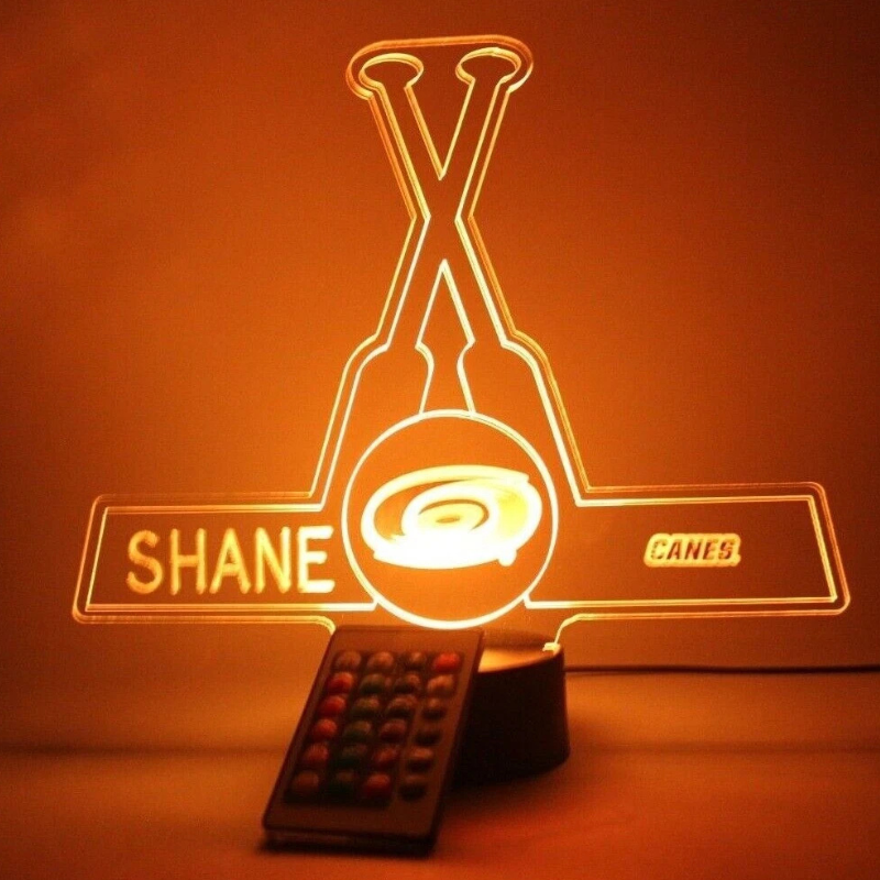 Carolina Hurricanes NHL NC Canes Hockey Fan Light Up Lamp
