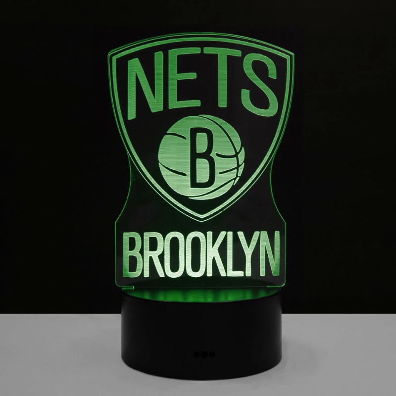 Brooklyn Nets Logo Durant Irving Harden Collectible Home Decor Light Lamp