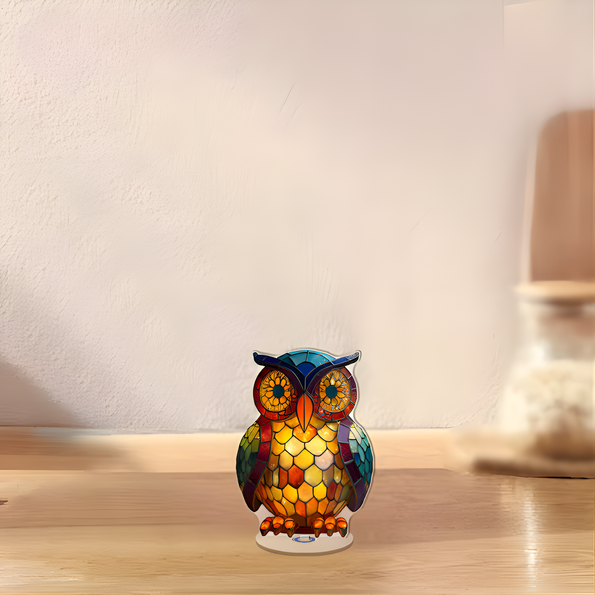 Rotatable Color Changing Acrylic Owl Design Table Lamp