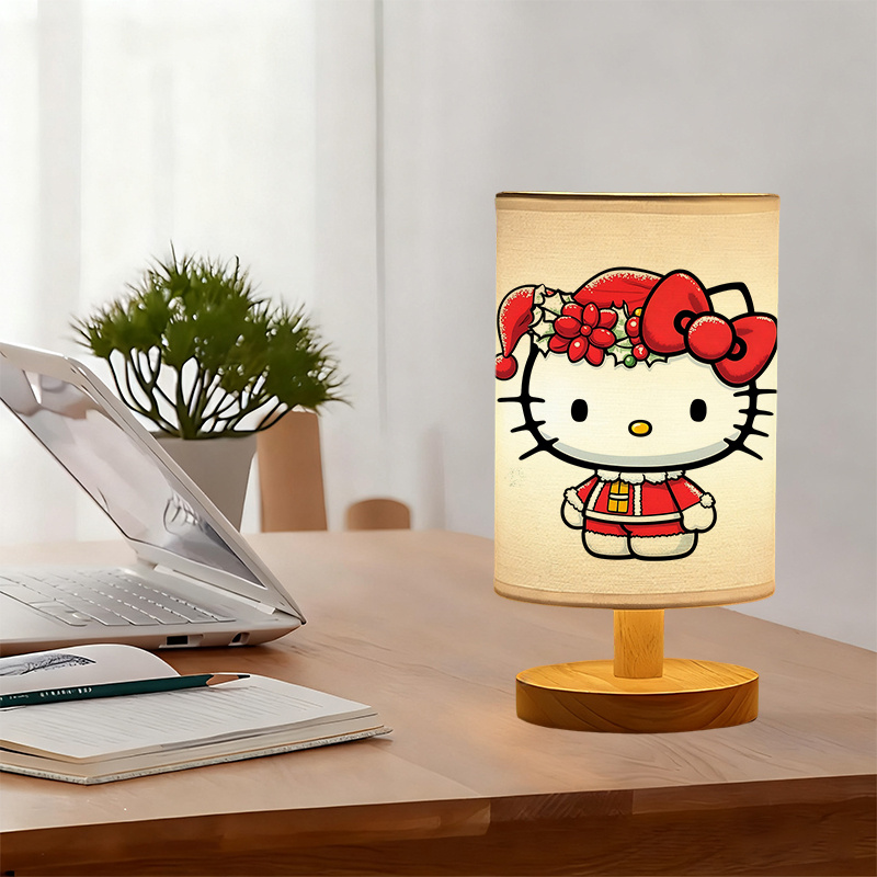 Modern Sanrio USB-powered linen lamp with a creative design, featuring Sanrio patterns