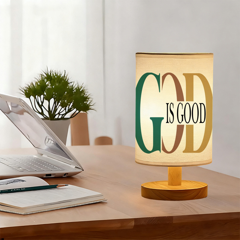 God Is Good Linen Table Lamp