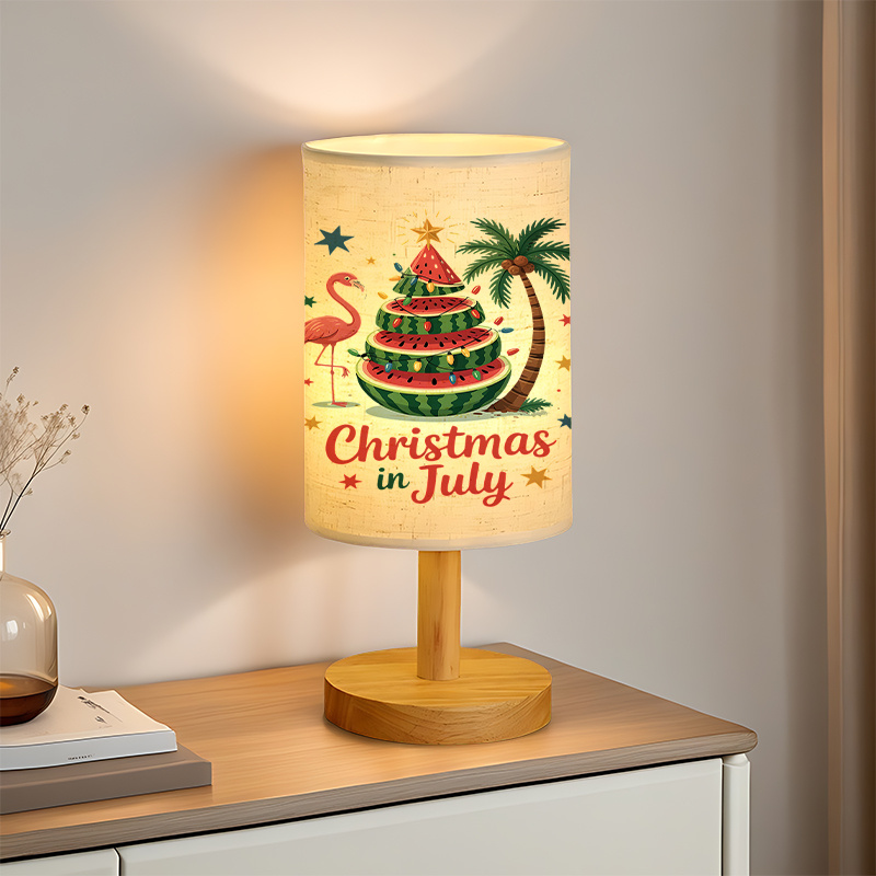A Modern USB-powered Linen Table Lamp With Creative Patterns