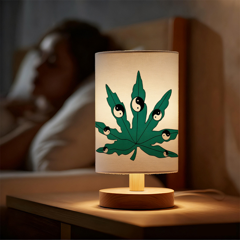 USB Powered Linen Table Lamp With Creative Patterns