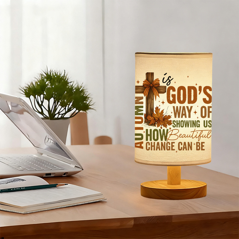 Modern USB Powered Linen Table Lamp with Uplight Design and Decorative Shade