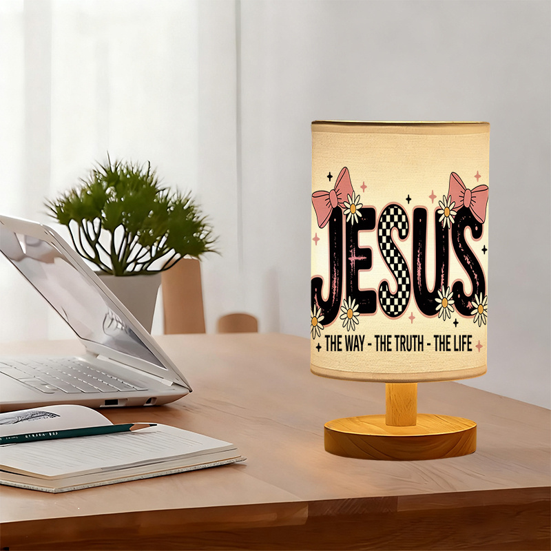 USB-powered Linen Lamp Suitable as a Bedside Decoration 