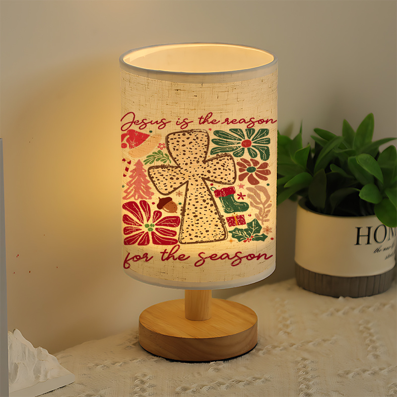 Modern USB Powered Linen Table Lamp with Floral ndA Bird Pattern Shade